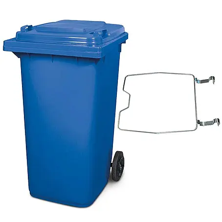 BRB Mülltonne MGB 240 Liter, mit Klemmring für Müllsäcke (blau)