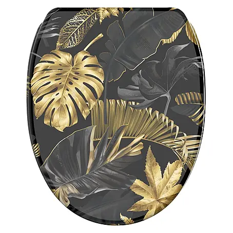 WC-Sitz mit Absenkautomatik & Top Fix Golden Leaves
