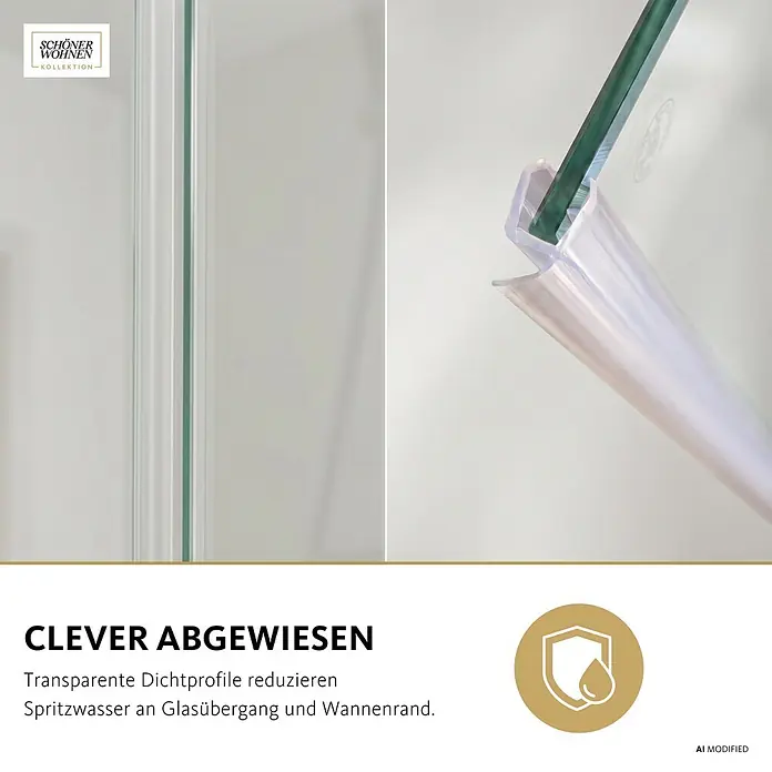 Schöner Wohnen Badewannenaufsatz ELARA 2-teilig faltbar Gold - 