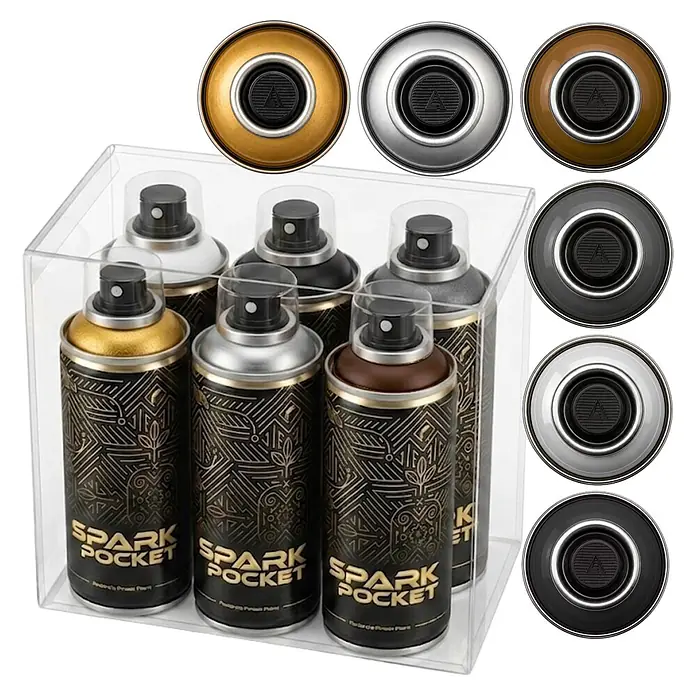 SPARK Pocket 6er Set 200ml Gold Silber Braun Anthrazit Weiss Schwarz - 