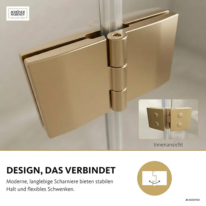 Schöner Wohnen Badewannenaufsatz ELARA 2-teilig faltbar Gold - 