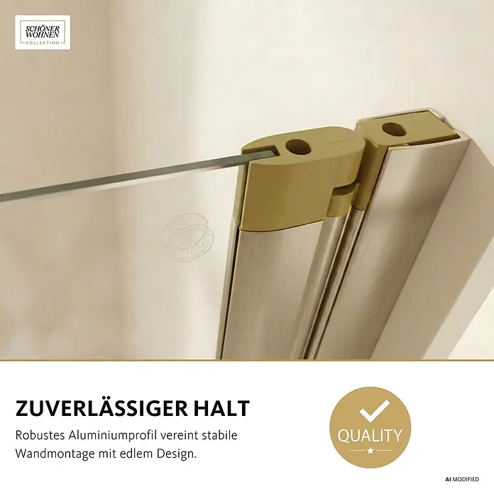 Schöner Wohnen Badewannenaufsatz ELARA 2-teilig faltbar Gold - 