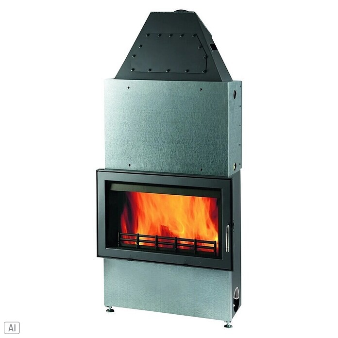 Haas+Sohn Wasserführender Kamineinsatz Aqua 187.9-WT (17 kW, Raumheizvermögen: 325 m³, Perl-Anthrazit)