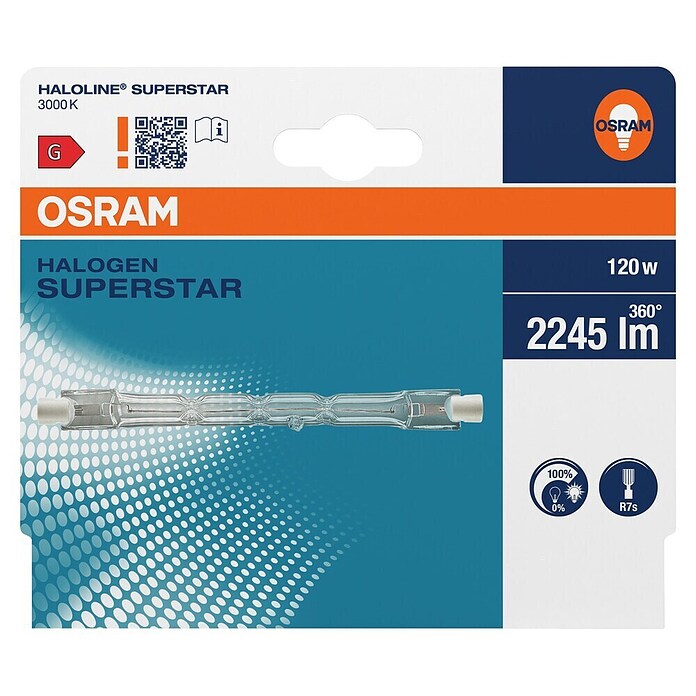 Osram Halogenstab Haloline ECO (120 W, Warmweiß, Länge: 114,2 mm, Energieeffizienzklasse: D)