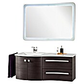 Camargue Wave Inbouwwastafel (55 x 120 cm, Links, Mineraalmarmer, Wit)