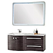 Camargue Wave Wastafelonderkast (54 x 120 x 50 cm, Links, Dark oak, Mat)