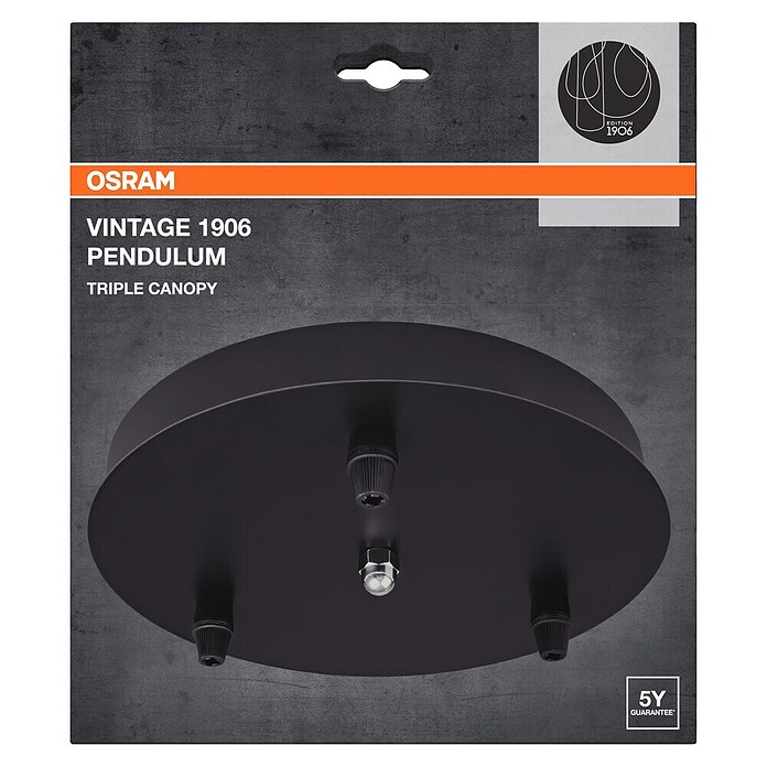 Osram Lampenbaldachin Triple Canopy Vintage 1906 (Schwarz, Durchmesser: 200 mm)