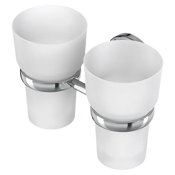 Lenz Flame Glashalter - 2 -tlg., Silber - Diagonale Ansicht