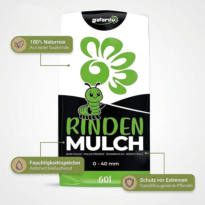 Rindenmulch 0-40 mm 60l x 12 Sack 720l 12er Palette - 