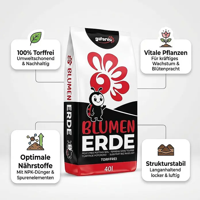 Blumenerde torffrei 40l x 45 Sack 1800l Palette - 