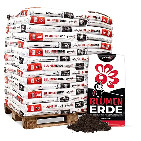 Blumenerde torffrei 40l x 45 Sack 1800l Palette