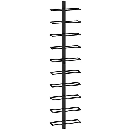SONNENH Wand-Flaschenregal aus Stahl für 10 Flaschen, Schwarz