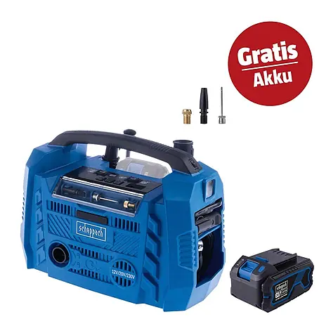 Scheppach IXES 20V Hybrid-Kompressor-Set Air Force 6