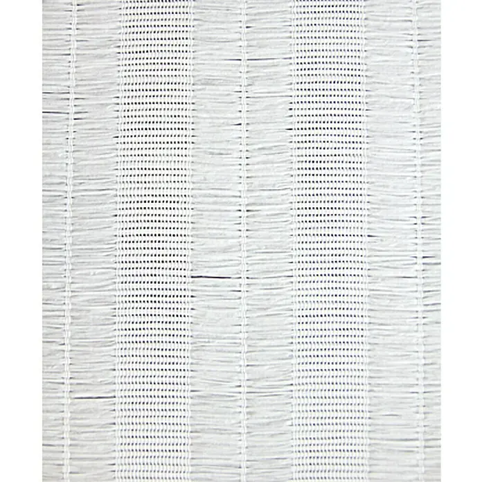 Expo Ambiente Flächenvorhang Contrast - Weiß, 100 % Papier, B x H: 60 x 300 cm - Nahaufnahme eines weißen, perforierten Gewebes mit horizontalen Linien. Textur für Vorhänge oder Rollos.