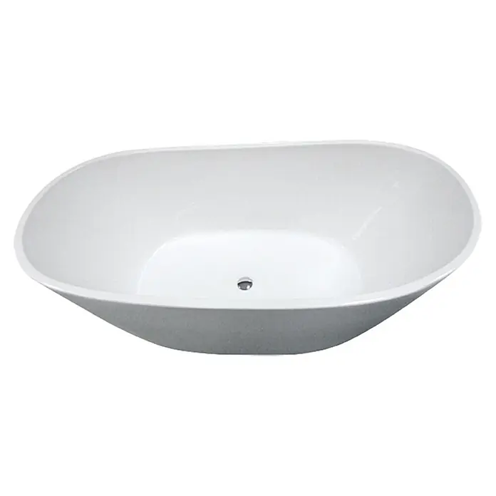 Camargue Freistehende Badewanne Phoenix - L x B: 168 x 86 cm, Sanitäracryl, Weiß - Freistehende Badewanne mit ovaler Form in weißem Farbton.
