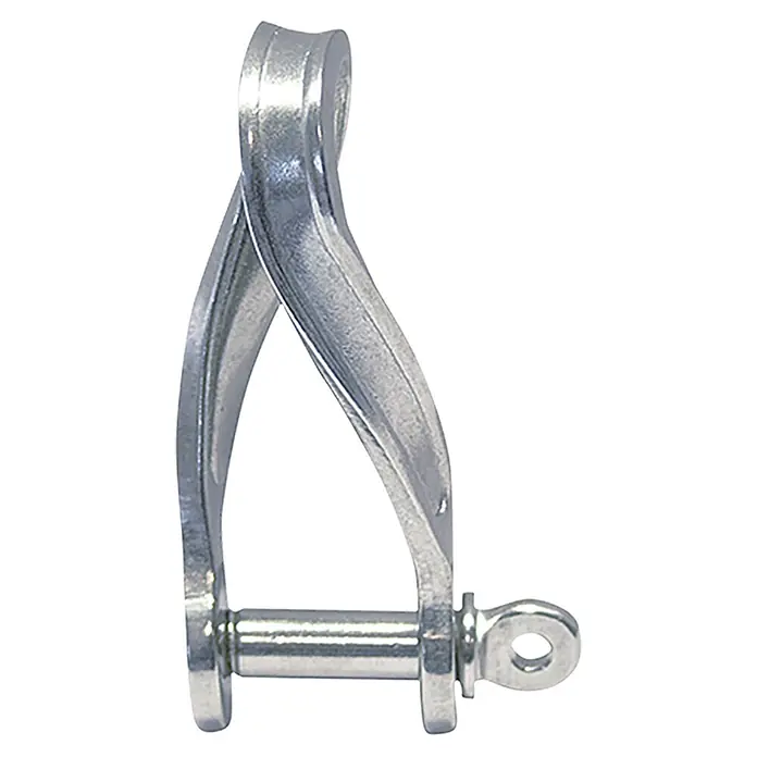 Flachschäkel - Durchmesser Bolzen: 4 mm, Flach gedreht, Edelstahl, A4 - Vorderansicht