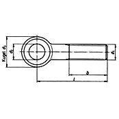 Marinetech Augenschraube (M8, Länge: 60 mm, Form B, Edelstahl, A4)