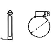 Slangklem (Klembereik: 16 - 27 mm, 12 mm, Roestvrij staal, A4)
