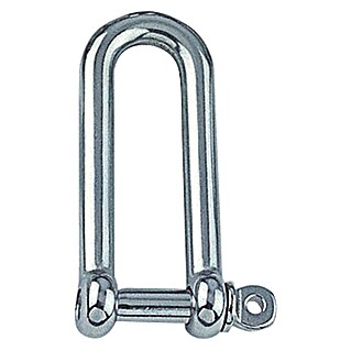 Schäkel (Rund, lang, Durchmesser Bolzen: 8 mm, Bruchlast: 3 000 kg, Edelstahl)
