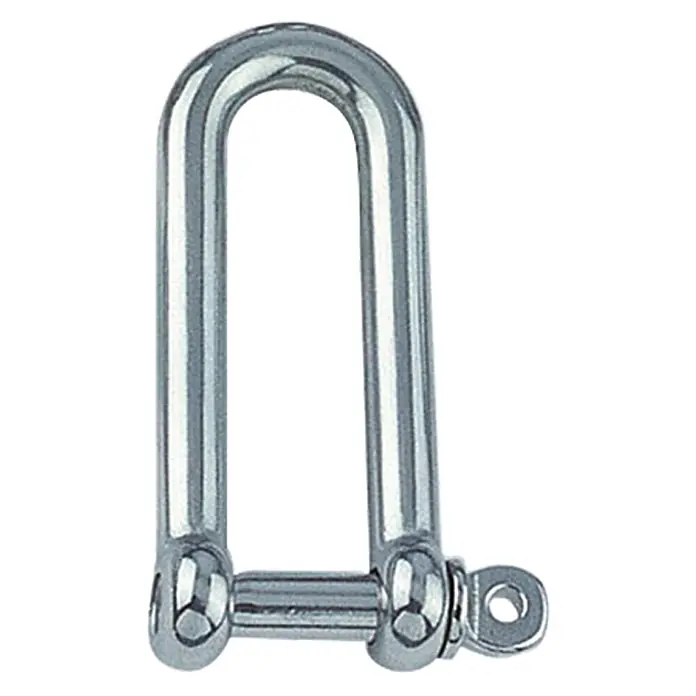 Schäkel - Rund, lang, Durchmesser Bolzen: 5 mm, Bruchlast: 1.000 kg, Edelstahl - Vorderansicht