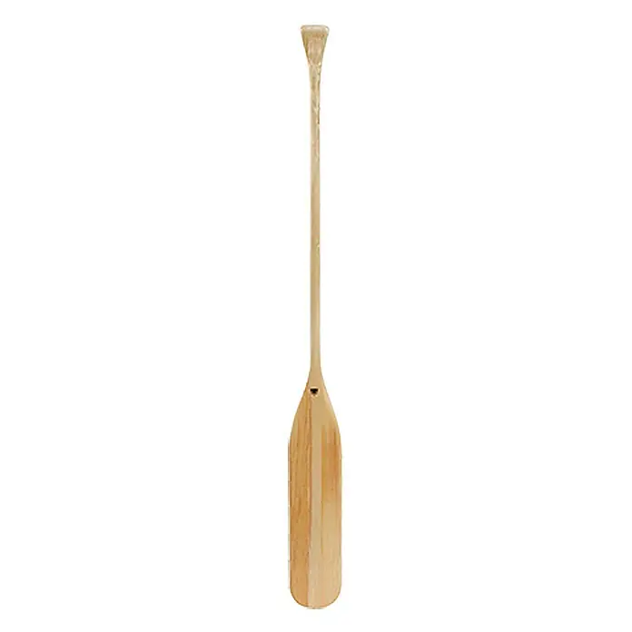 Stechpaddel - Länge: 150 cm, Holz - Paddel aus hellem Holz mit langem Griff und breiter Spitze, ideal für Wassersport und Kanufahrten.
