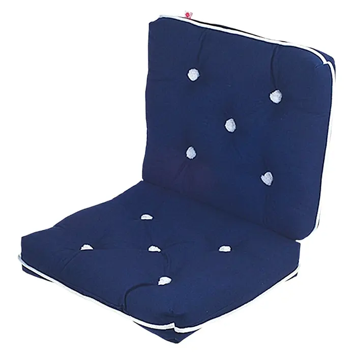 Kapok-Kissen - 1 Stk., Doppelt, 410 x 720 x 90 mm, Navy-Blau - Diagonale Ansicht