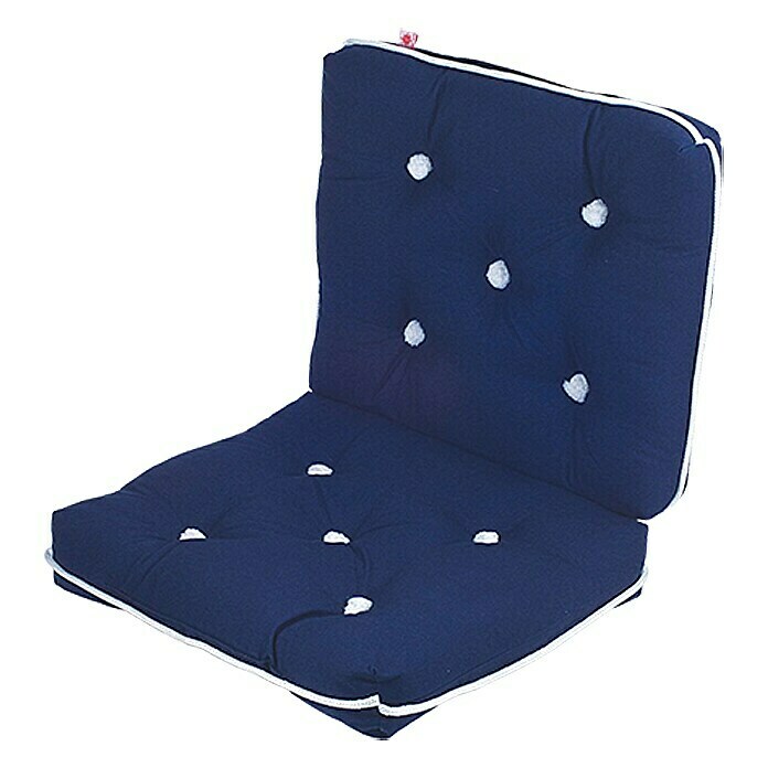 Kapok-Kissen (1 Stk., Doppelt, 410 x 720 x 90 mm, Navy-Blau)