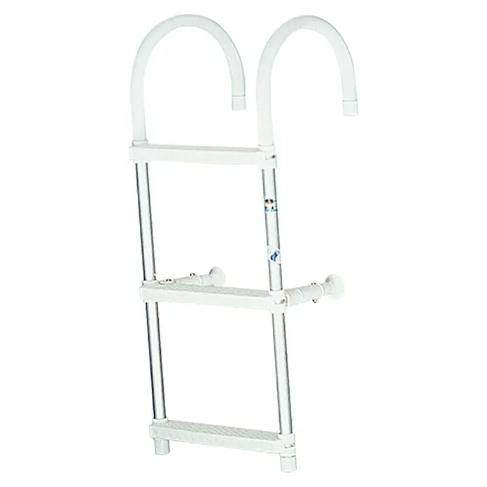 Talamex Badeleiter - 90 cm, Anzahl Stufen: 3 Stk., Aluminium - Weiße Bootsleiter mit drei Stufen, ideal für den einfachen Zugang zum Wasser. Die Leiter ist robust und wetterbeständig.
