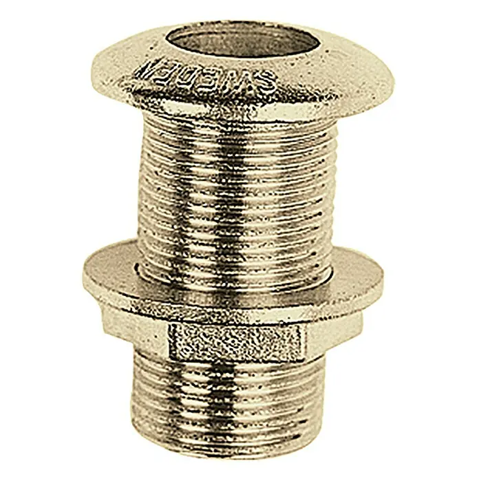 Borddurchlass - 44 mm, ⅜″, Messing - Messing-Durchgangstülle mit Gewinde. Robuste Durchführung für Schläuche und Kabel, ideal für Bootsbau und Sanitärinstallationen.