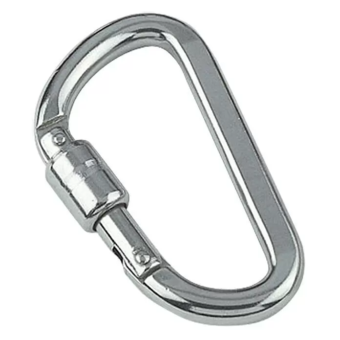 Karabinerhaken mit Springverschluss - Ø x L: 10 x 100 mm, Bruchlast: 1.180 kg, Edelstahl, A4