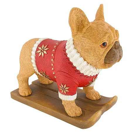 Figura decorativa navideña Perro con esquís