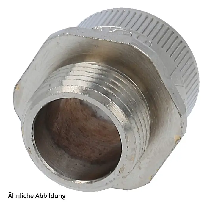 FLEXA LIF-M Metallverschraubung gerade Gewinde M25x1,5 für -  - Silbernes Metall-Anschlussstück mit Außengewinde und Rändelkappe.