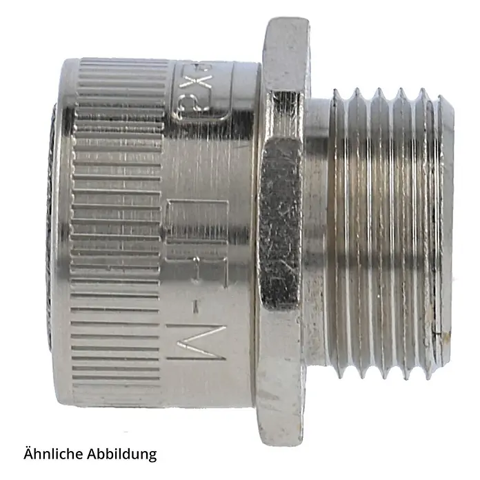 FLEXA LIF-M Metallverschraubung gerade Gewinde M25x1,5 für -  - Silberner Metalladapter mit Außengewinde an einem Ende und gerändeltem Bereich am anderen.