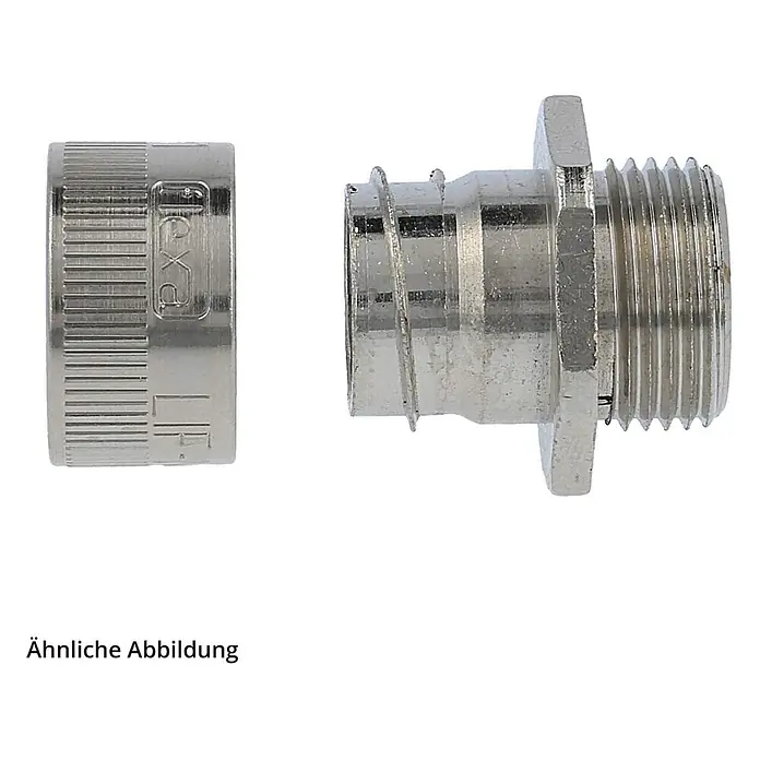 FLEXA LIF-M Metallverschraubung gerade Gewinde M25x1,5 für -  - Silberfarbene, zweiteilige Sanitär-Klemmverschraubung für Rohre.