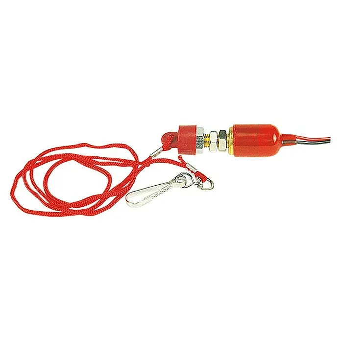 Talamex Notausschalter Quick-Stop für Boote - Geeignet für: Außenbordmotoren - Rote Motorrad-Reißleine mit silbernem Clip und verbundenen Bolzen zur schnellen Notabschaltung des Fahrzeugs.