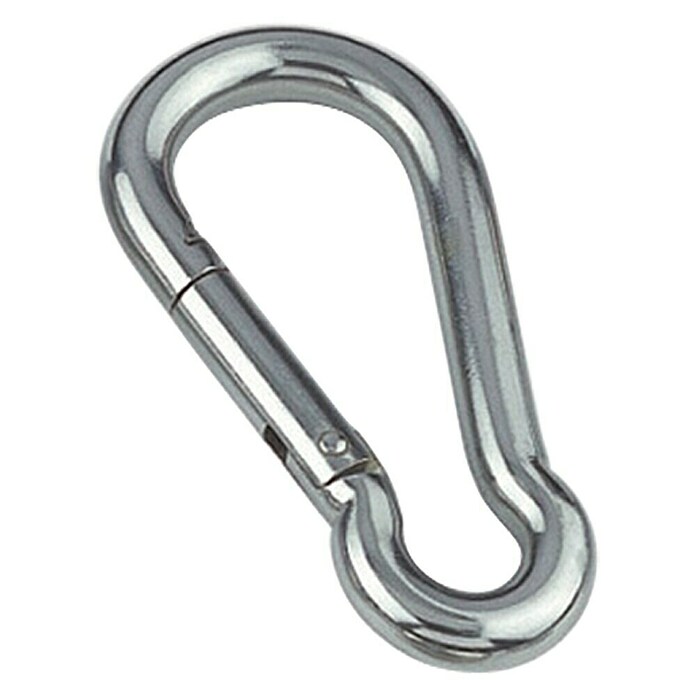Karabinerhaken (Durchmesser: 6 mm, Länge: 60 mm, Edelstahl, Poliert)