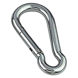 Marinetech Mosquetón (Ø x L: 5 x 50 mm, Acero inoxidable, Plateado)