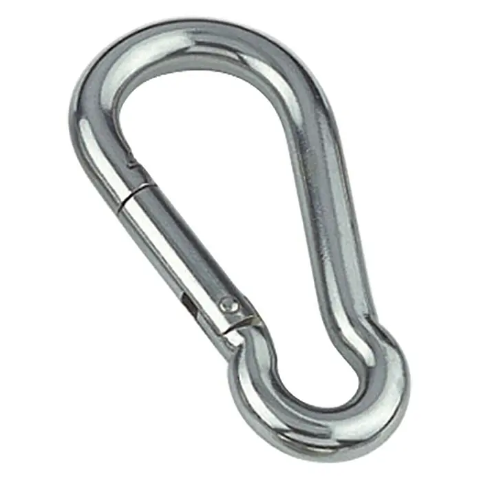 Marinetech Karabinerhaken - Ø x L: 10 x 100 mm, Edelstahl, Silber - Karabinerhaken aus Edelstahl, ideal zum Sichern und Verbinden von Gegenständen im Alltag. Vielseitig und zuverlässig.