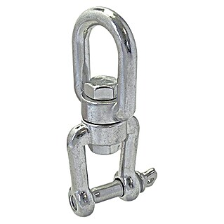 Wirbelschäkel (Durchmesser Bolzen: 6 mm, Bruchlast: 1 130 kg, Auge-Gabel, Edelstahl, A4)
