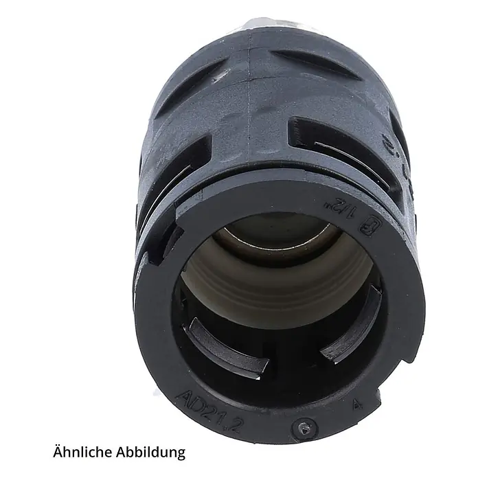 FLEXA RQGKZP-M Schnellverschraubung gerade Gewinde M63x1,5 für [DUP-11261] -  - Schwarzer Kunststoff-Wellrohrverbinder mit AD21.2 und G 1/2 Gewinde.