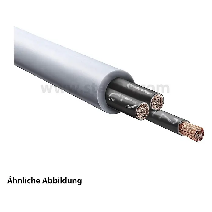 LAPP ÖLFLEX Classic 110 3X0,75 mm² AD 5,7 mm Nennspannung Uo/U 300 V/500 V -  - Graues mehradriges Elektrokabel mit schwarz isolierten Leitern, eine Ader abisoliert zeigt Kupferlitzen.