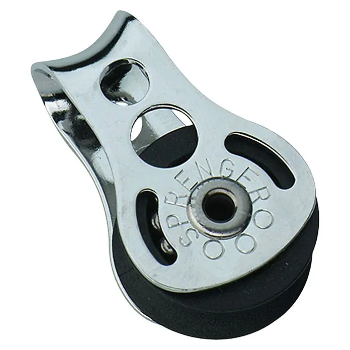 Sprenger Micro-XS-Block - 6 mm, Mit Bügel, Kugellager, 1 Rolle - Diagonale Ansicht