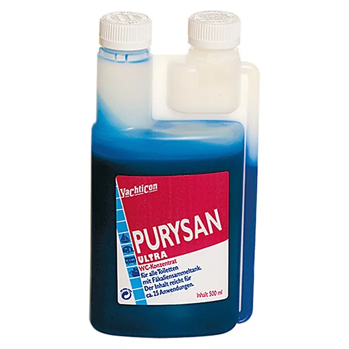 Yachticon WC-Konzentrat Purysan Ultra - 500 ml - Yachticon Purysan Ultra WC-Konzentrat für Toiletten mit Fäkaliensammeltank, 500 ml. Ideal für ca. 25 Anwendungen auf Booten und Yachten.