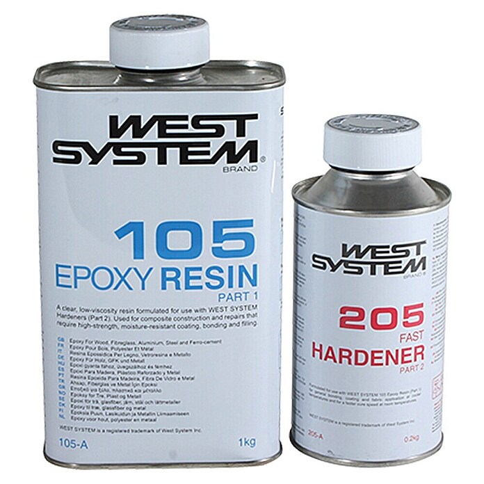 West System Epoxyharsset A-Pack (Met verharder 205, 1,2 kg)