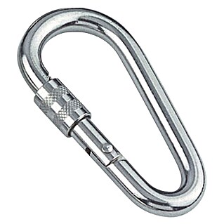 Karabijnhaak Met veiligheidsmoer (Ø x l: 8 x 60 mm, Breekbelasting: 540 kg, Roestvrij staal, A4)