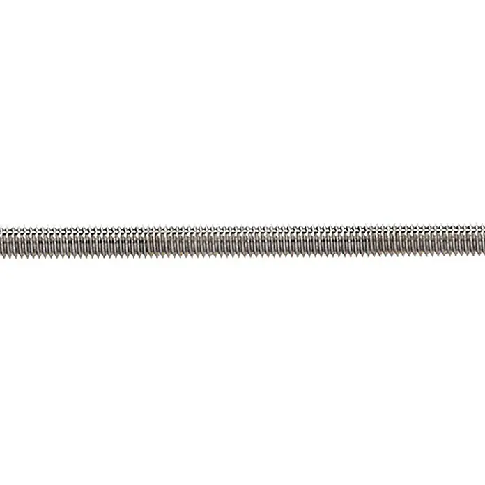 Marinetech Gewindestab - Durchmesser: 6 mm, M 6, Edelstahl - Nahaufnahme einer Gewindstange aus Metall, die sich ideal für Bau- und Befestigungsanwendungen eignet.