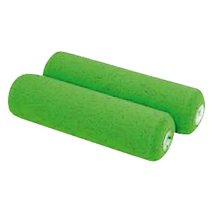 Yachtcare Foam Roller - Breite: 100 mm, 2 Stk. - Nahaufnahme von zwei grünen Farbwalzen zum Streichen von Wänden und anderen Oberflächen.