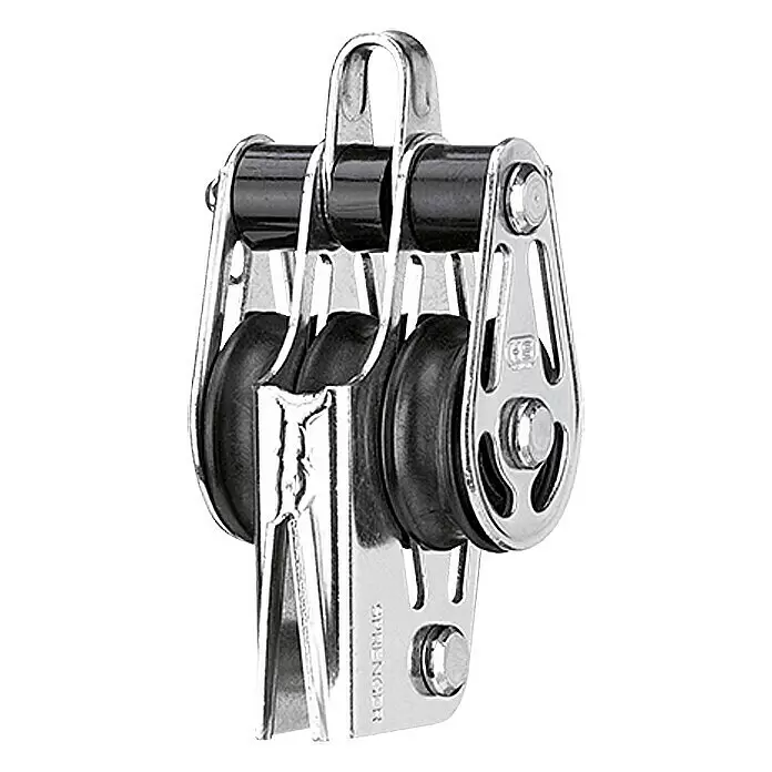 Sprenger Niederholerblock - 6 mm, 3 Rollen, Mit V-Klemme, Gleitlager, Hundsfott