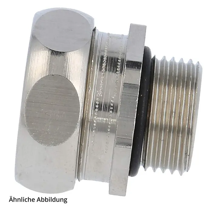 FLEXA RGE-M Metallverschraubung gerade für EMV-PA Gewinde M16x1,5 für -  - Silberfarbener Metall-Verschlussstopfen mit Außengewinde und schwarzem O-Ring zur sicheren Abdichtung.