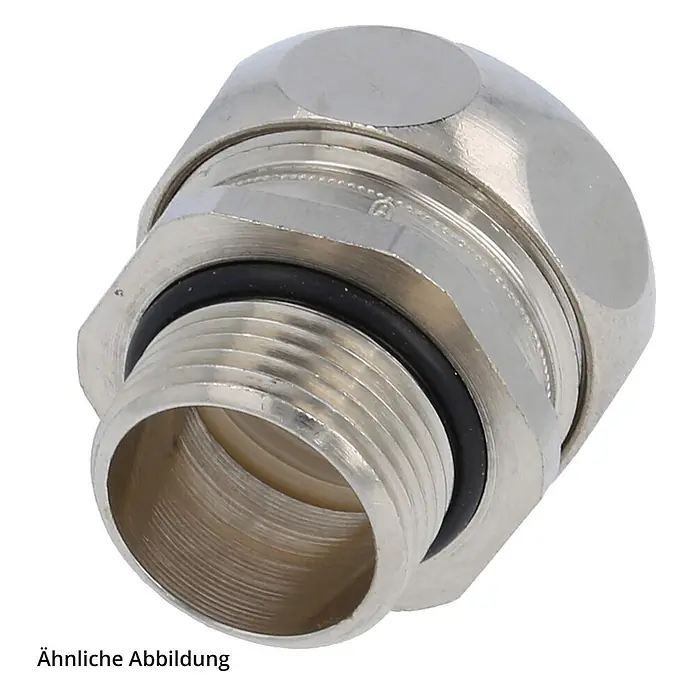 FLEXA RGE-M Metallverschraubung gerade für EMV-PA Gewinde M16x1,5 für -  - Silberne, metallische Kabelverschraubung mit Dichtring, zur sicheren Kabeleinführung.